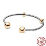 925 Sterling Silver Snake Chain Bangle Bracelet