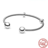 925 Sterling Silver Snake Chain Bangle Bracelet