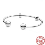 925 Sterling Silver Snake Chain Bangle Bracelet
