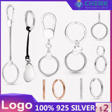 Sterling Silver 925 Keychain with Logo High Gift DIY Jewelry