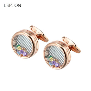 Hot Multicolour Crystal Cufflinks For Mens Wedding Groom