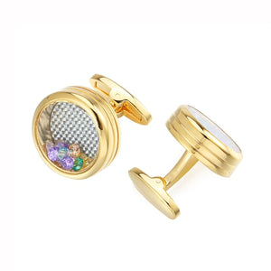Hot Multicolour Crystal Cufflinks For Mens Wedding Groom