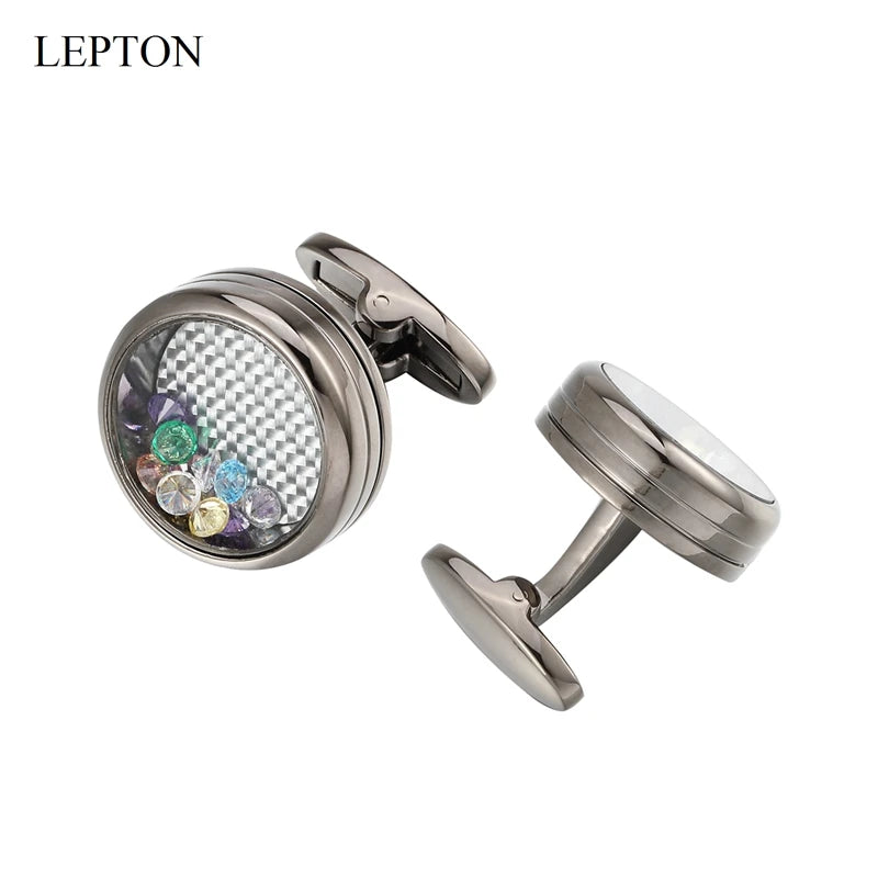 Hot Multicolour Crystal Cufflinks For Mens Wedding Groom