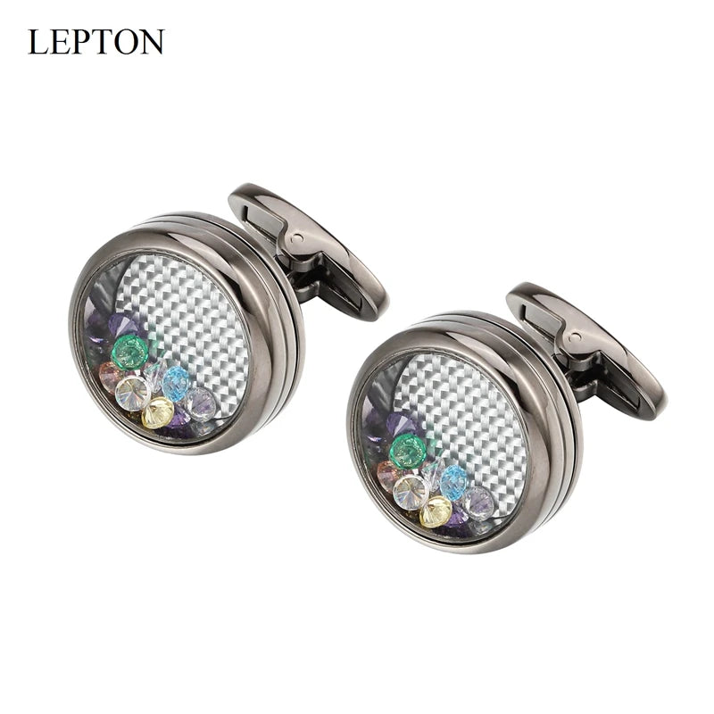 Hot Multicolour Crystal Cufflinks For Mens Wedding Groom