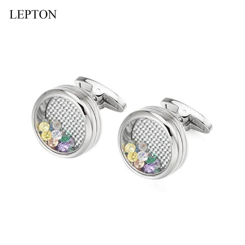 Hot Multicolour Crystal Cufflinks For Mens Wedding Groom