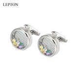 Hot Multicolour Crystal Cufflinks For Mens Wedding Groom