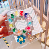 Colorful Candy Heart Acrylic Love Sunflower Bear Beaded Bracelet