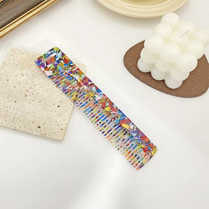 Colorful Marble Pattern Geometric Hair Comb