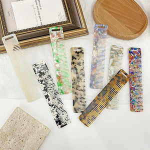 Colorful Marble Pattern Geometric Hair Comb