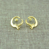 Spanish Original 925 Silver 14k Pin Stud Earrings