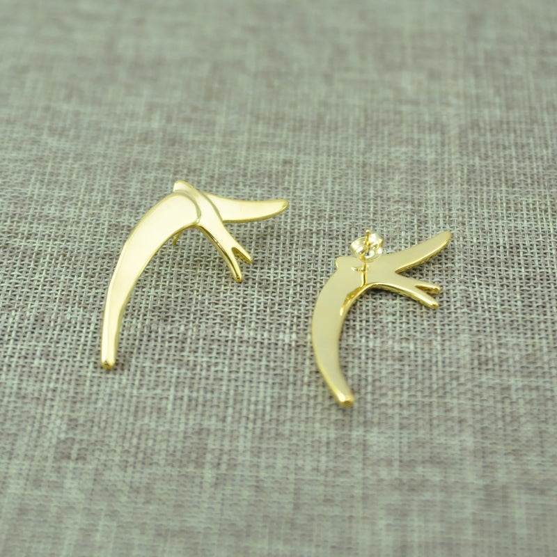 Spanish Original 925 Silver 14k Pin Stud Earrings