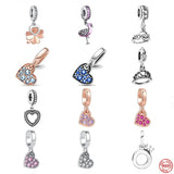 Crown Sterling Silver 925 Bead Lucky Pendant Love Charms Bracelet Necklace