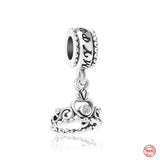 Crown Sterling Silver 925 Bead Lucky Pendant Love Charms Bracelet Necklace