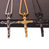 Hot Crucifix Jesus Pendant & Necklace Stainless Steel Men Chain