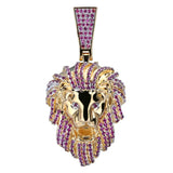 CZ Plated Copper Lion Head Pendant Necklace