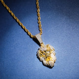 CZ Plated Copper Lion Head Pendant Necklace