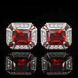 High-grade Red Crystal Cufflinks for French Shirt