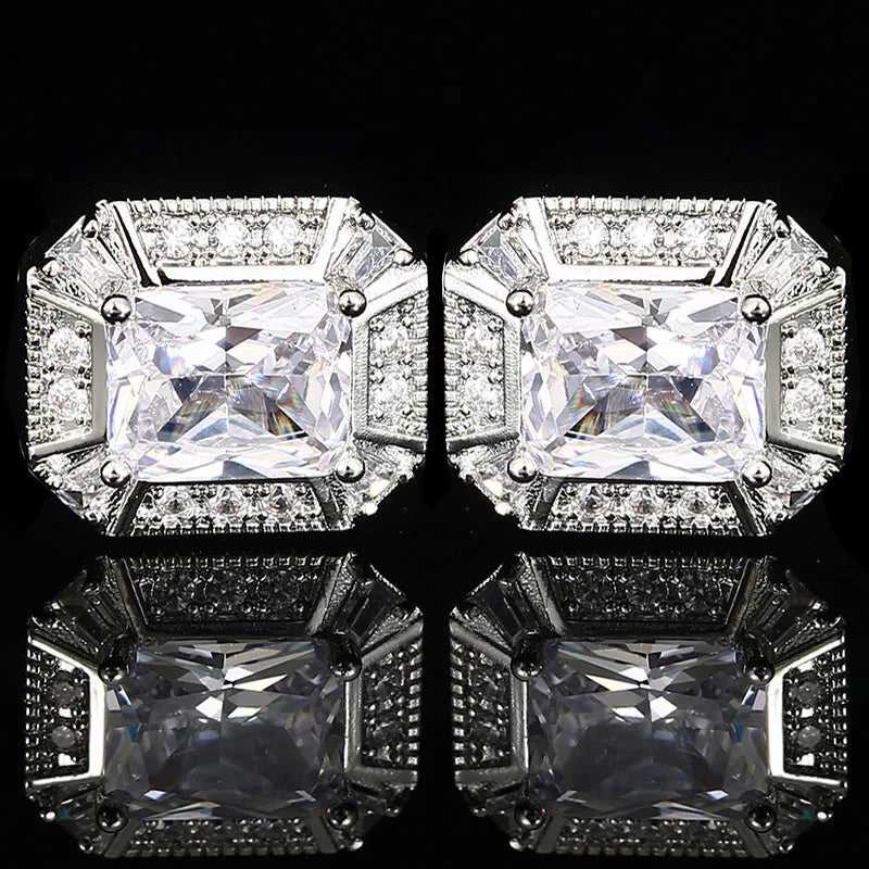 High-grade Red Crystal Cufflinks for French Shirt