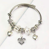 DIY Beads Bracelet Hallow Heart Charm Bracelets Gift