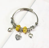 DIY Beads Bracelet Hallow Heart Charm Bracelets Gift