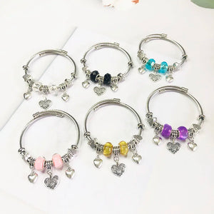 DIY Beads Bracelet Hallow Heart Charm Bracelets Gift