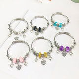 DIY Beads Bracelet Hallow Heart Charm Bracelets Gift