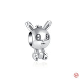 Hot Rabbit Bead Puppy Pendant Cat Charm Fit Sterling Silver 925 Bracelet