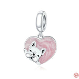 Hot Rabbit Bead Puppy Pendant Cat Charm Fit Sterling Silver 925 Bracelet