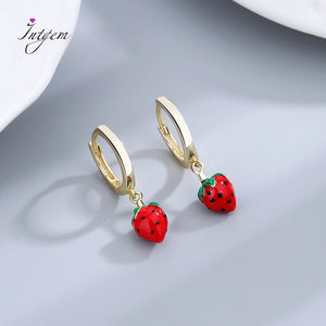 Strawberry Drop Earrings Dangler High Jewelry Gift