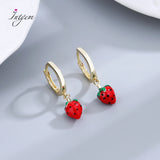 Strawberry Drop Earrings Dangler High Jewelry Gift