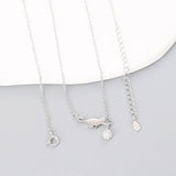 925 Sterling Silver Cat Rhinestone Shine Ball Pendant Necklace