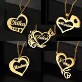 Personalized Titanium Steel Name Necklace Love Letter Pendant Chain