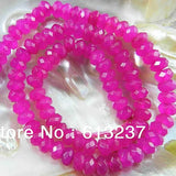 Red Stone Chalcedony Jades 5x8mm Faceted Rondelle Loose Beads 15in