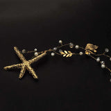 Starfish Crystal Pearls Hairband Tiara Crown Bride Wedding Decor