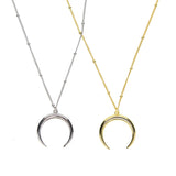 Delicate Moon Pendant Necklace 925 Silver Moon Necklace Jewelry