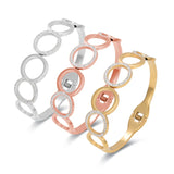 Titanium Steel Bracelet Hollow Zircon Geometric Couple Bracelet