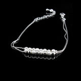 Double Layer Bead Women Anklet 925 Silver Pendant Foot Chain Beach Bracelet