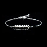 Double Layer Bead Women Anklet 925 Silver Pendant Foot Chain Beach Bracelet