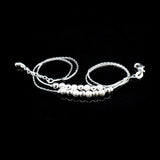Double Layer Bead Women Anklet 925 Silver Pendant Foot Chain Beach Bracelet
