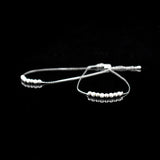 Double Layer Bead Women Anklet 925 Silver Pendant Foot Chain Beach Bracelet