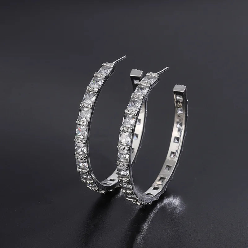 European American Single Hoop Earrings C Shape Big Earrings Women