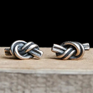 European 100% 925 Sterling Silver Knots Stud Earrings Unisex