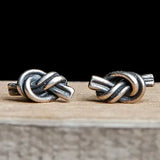 European 100% 925 Sterling Silver Knots Stud Earrings Unisex
