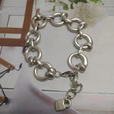 Electroplating 925 Silver Big O-shaped Bracelet
