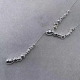Electroplating 925 Silver Beads Necklace Long Jewelry Gift