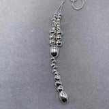 Electroplating 925 Silver Beads Necklace Long Jewelry Gift