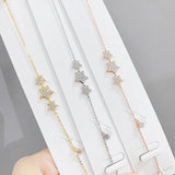 Zircon Star Charm Bangle Bracelet 14K Plated Gift