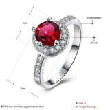 Circular Garnet Crystal Ring 925 Sterling Silver Size 8 R292