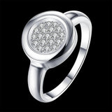 Circular Crystal Ring 925 Sterling Silver Size 8 R293