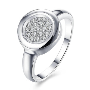 Circular Crystal Ring 925 Sterling Silver Size 8 R293